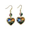 (image for) Cloisonne Hearts Beaded Earrings
