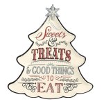 (image for) Decorated Holiday Tree Shape Christmas Serving Platter