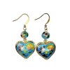 (image for) Cloisonne Hearts Beaded Earrings