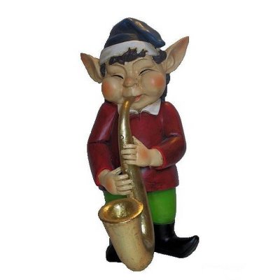 (image for) Elf Musician with Saxophone Christmas Figurine