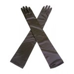 (image for) Glamorous Long Black Satin Formal Gloves