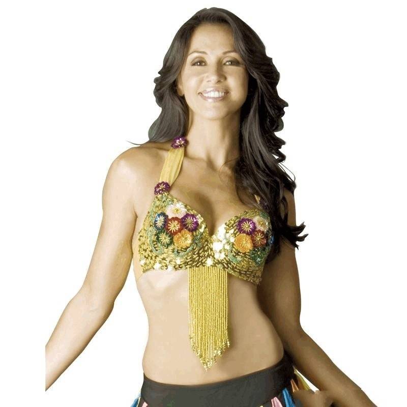 (image for) Golden Shower & Flowers Belly Dance Costume Top