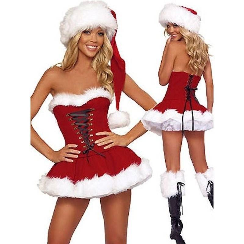 (image for) Christmas Candy Costume & Long Santa Hat Also Plus Size