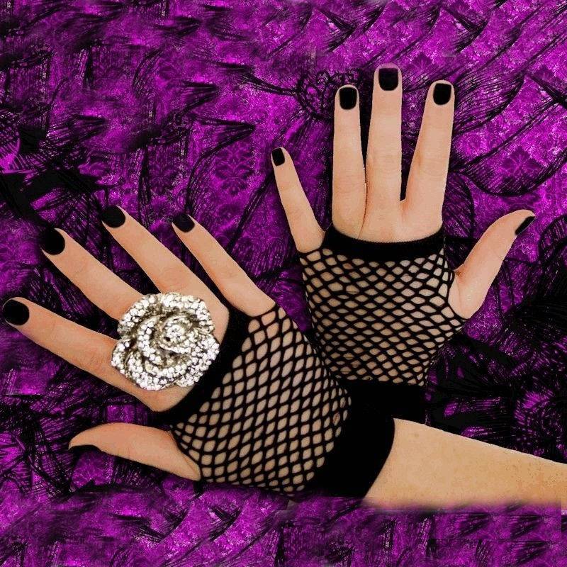 (image for) Fish Net Fingerless Gloves Short