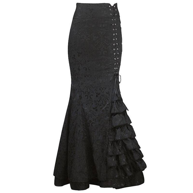 (image for) Mermaid Style Long Black Skirt