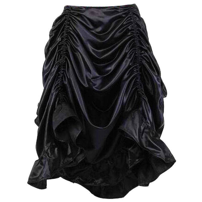 (image for) Black Enchantress Draped Panel Long Skirt
