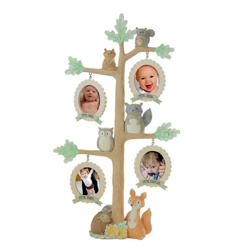 (image for) Milestones Baby Photo Frame Tree & Animal Figurine