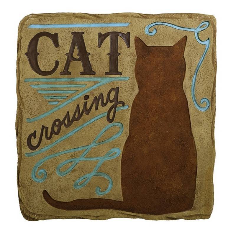 (image for) Cat Crossing Stepping Stone or Garden Sign