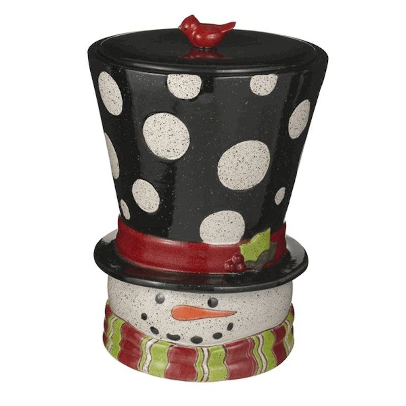 (image for) Snowman in Black Top Hat Christmas Cookie Jar