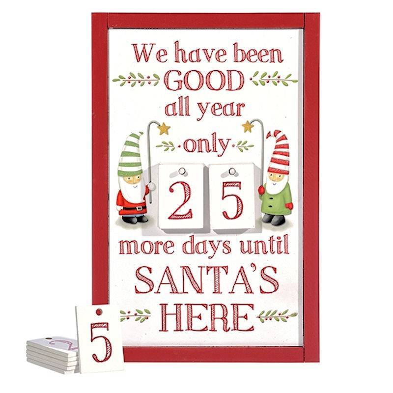 (image for) Good All Year Christmas Count Down Sign with Elves