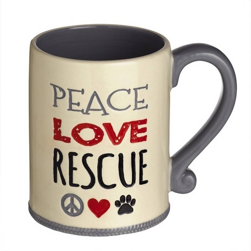 (image for) Rescue Pet Coffee Mug Peace, Love, Rescue