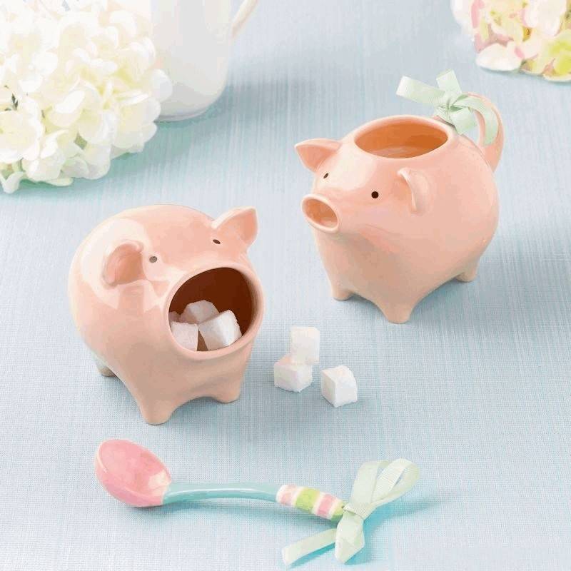 (image for) Pink Pig Figurine Cream Pitcher by Grasslands Road