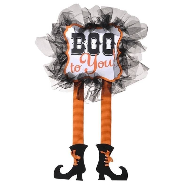 (image for) Boo to You Witch Legs Halloween Sign by Grasslands Road