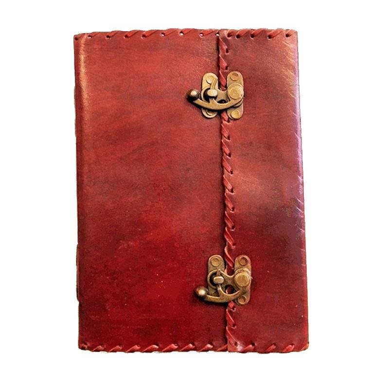 (image for) Double Metal Clasps Handmade Leather Journal