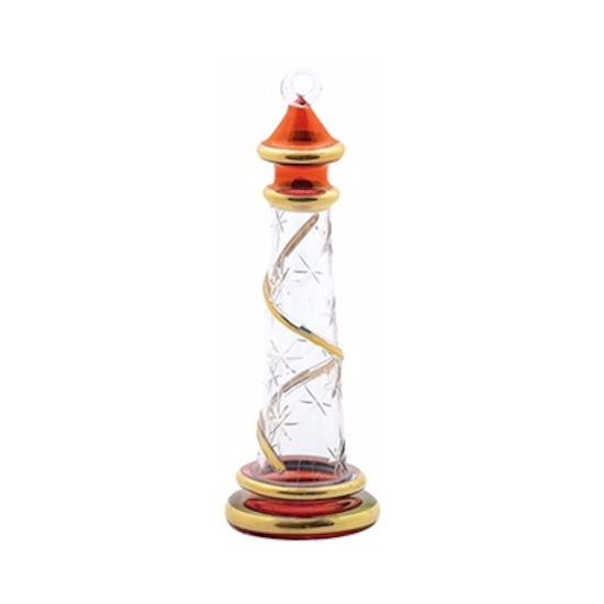 (image for) Lighthouse Ornament with Gold Stripe