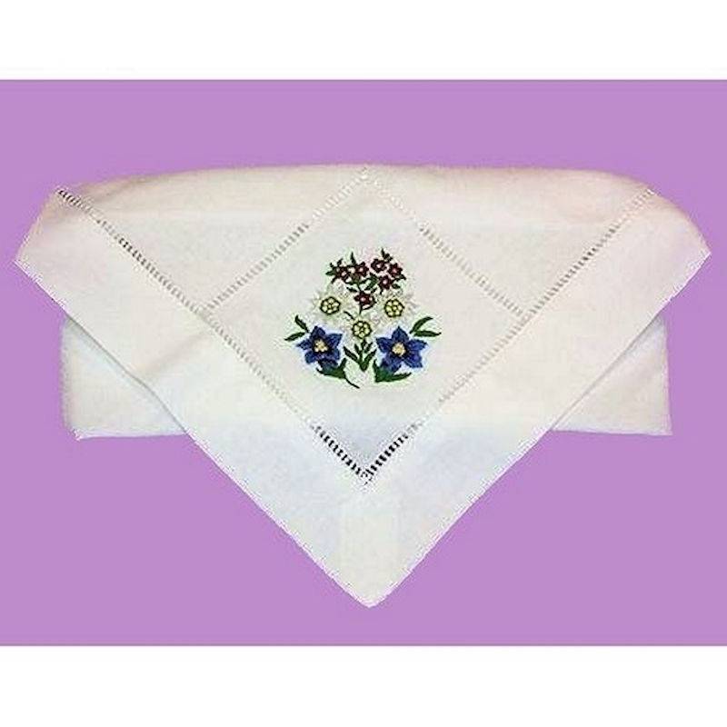 (image for) Edelweiss Handmade Hand Embroidered Linen Napkin