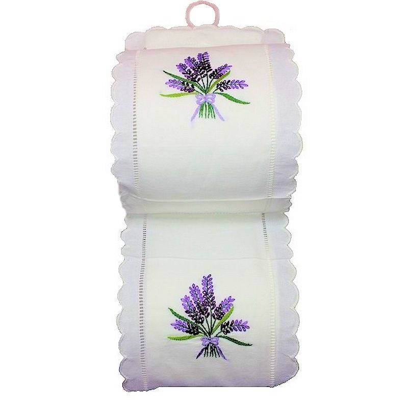 (image for) Lavender Design Handmade Linen Toilet Paper Holder