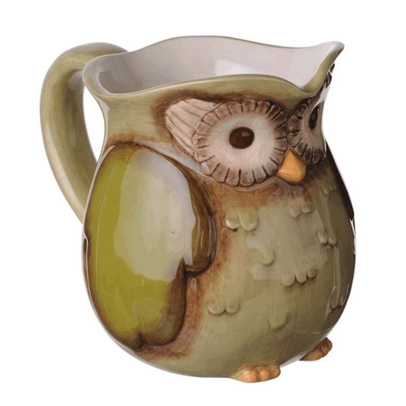 (image for) Crimson Hollow Owl Figurine Small Serving Pitcher