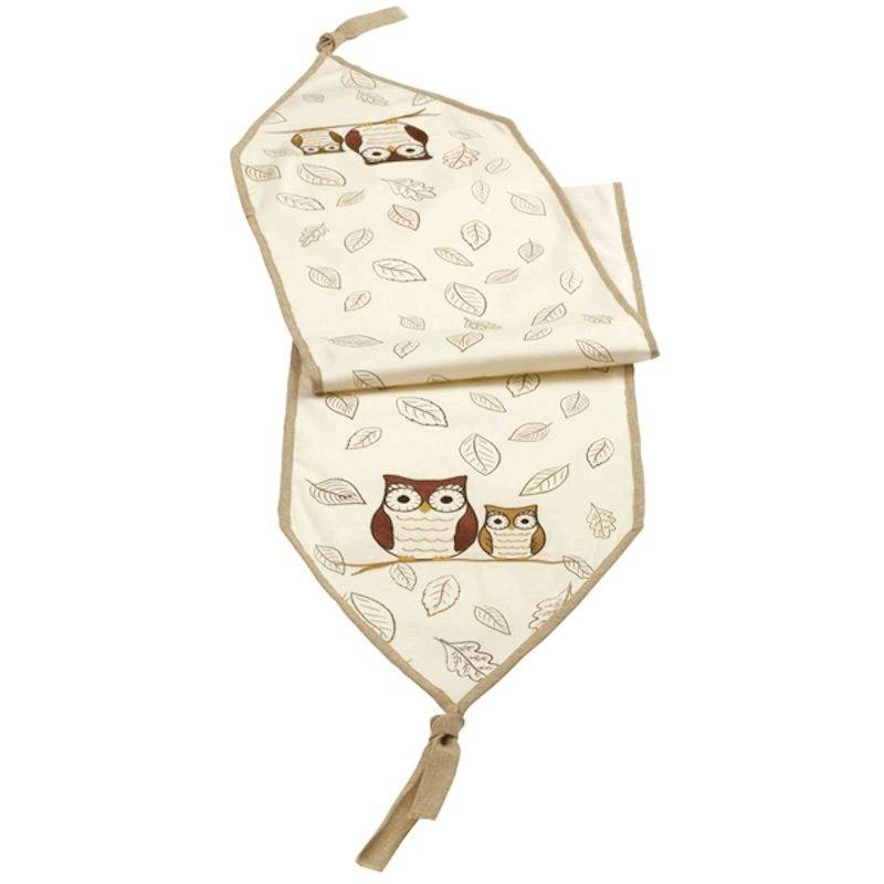 (image for) Crimson Hollow Owl Table Runner Kitchen Linen