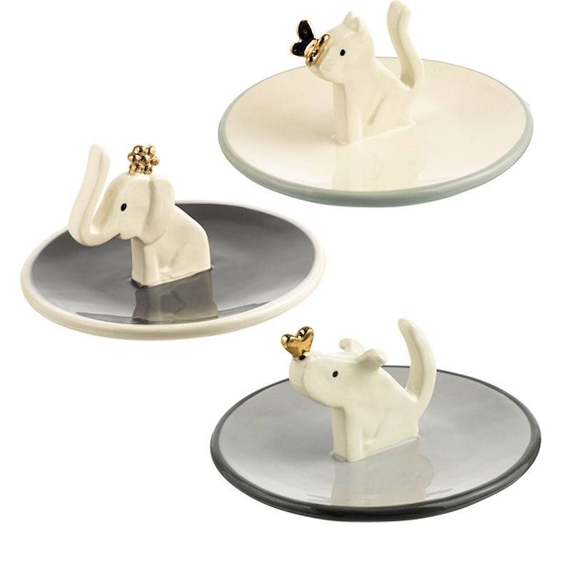 (image for) Animal Figurine Ring Holder Cat Elephant or Dog