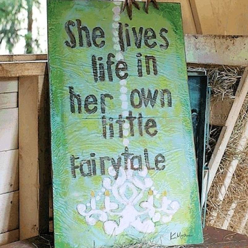 (image for) She Lives Life in Her Own Little Fairy Tale Wall Sign