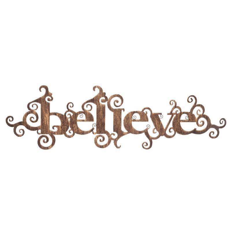 (image for) Believe Garden Sign Copper Color Filigree Metal Design