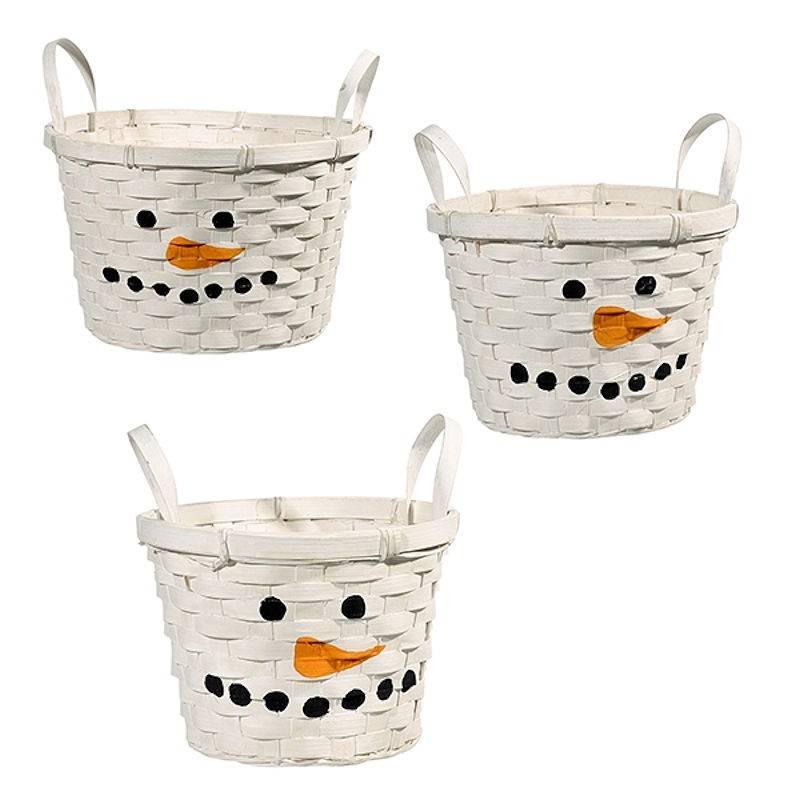 (image for) Snowman Face Christmas Nested Baskets Set of 3