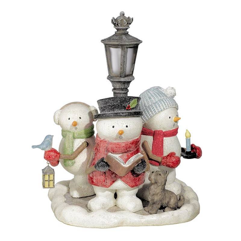 (image for) Holiday Carolers Light Up Christmas Snowman Figurine