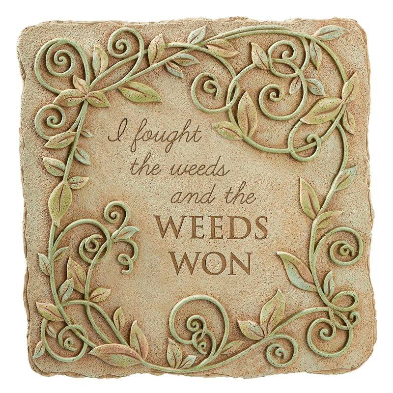 (image for) Weeds Won Stepping Stone or Garden Sign