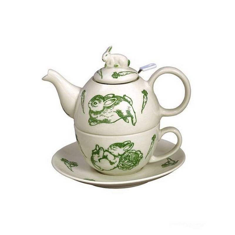 (image for) Green Bunny Tea for One Set from Andrea by Sadek