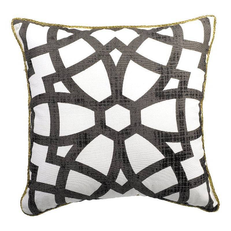 (image for) Gilded Silver with Filigree Designs Decorative Throw Pillow
