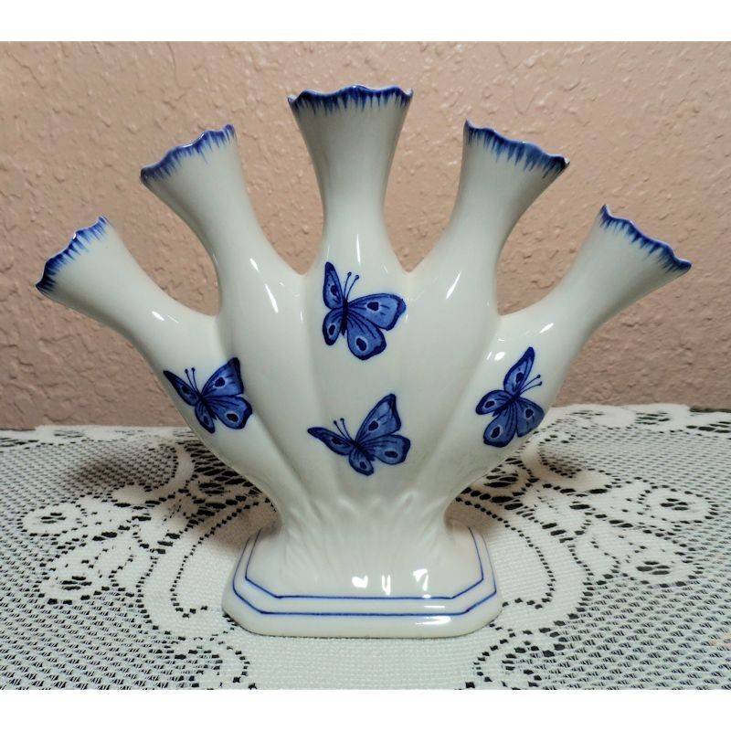 (image for) Blue Butterfly Finger Style Small Vase