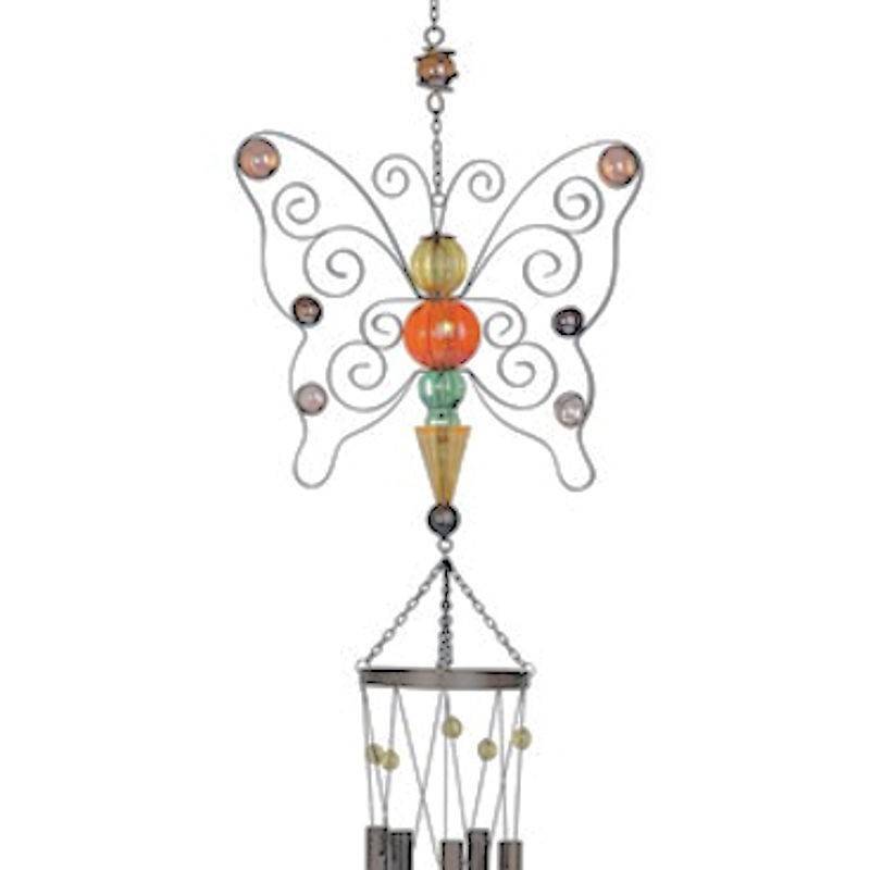 (image for) Beaded Butterfly Wind Chime Garden Ornament