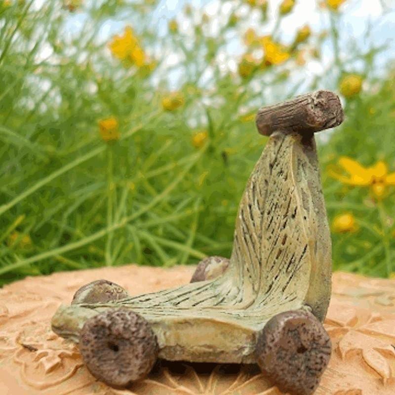 (image for) Leaf Scooter Figurine Fairy Garden Toy