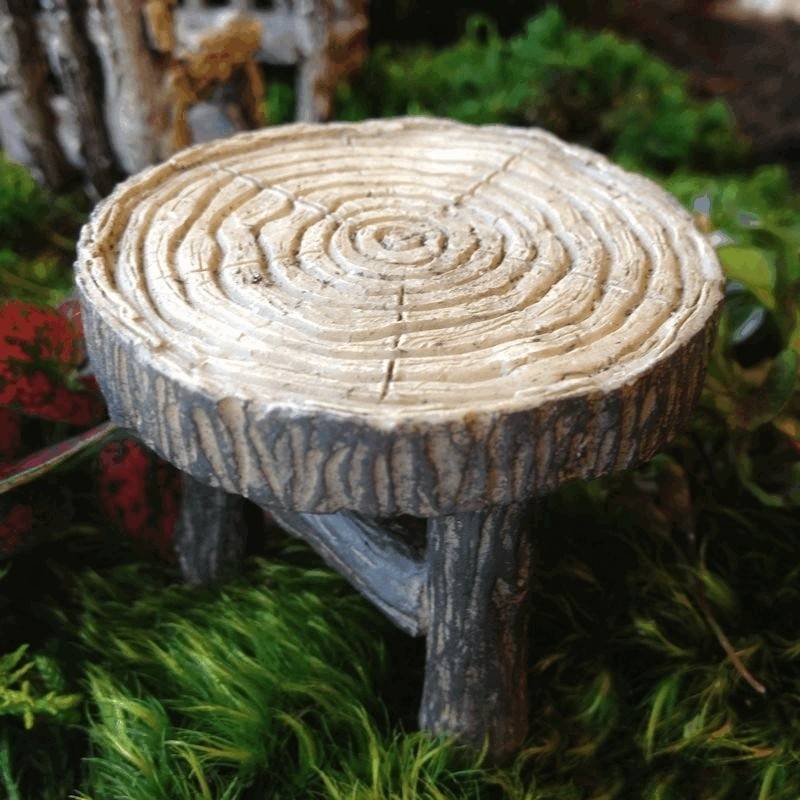(image for) Table Figurine Cut Wood Fairy Garden Furniture
