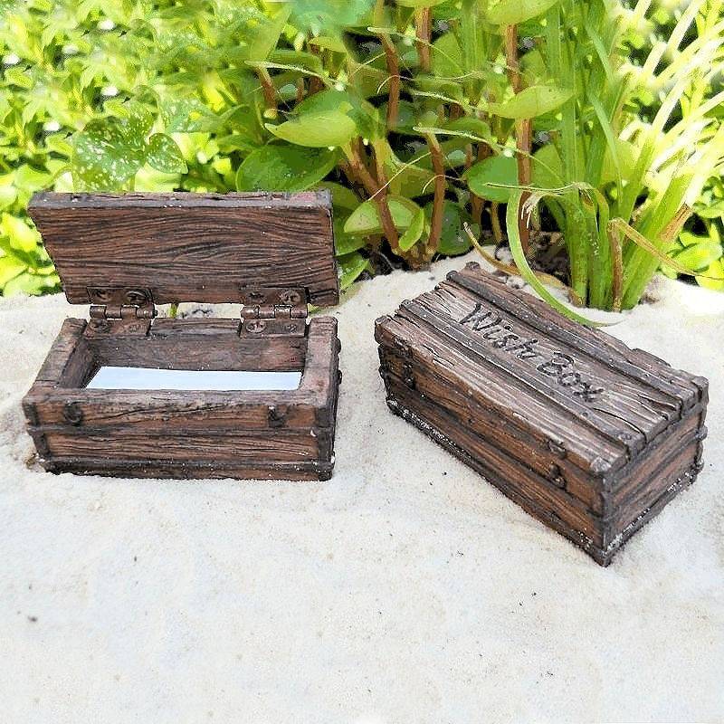 (image for) Wish Box Figurine with Paper for Fairy Garden