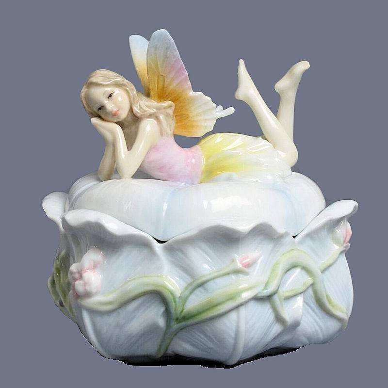 (image for) Pink Iris Fairy Trinket Box by Veronese Design