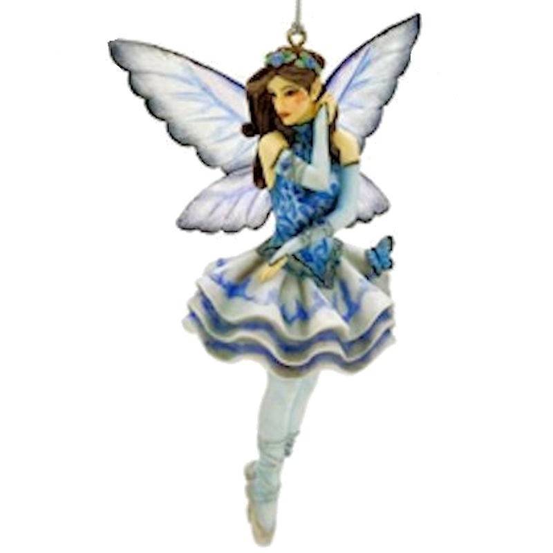 (image for) Blue Ballerina Fairy Ornament with Stand by Jessica Galbreth