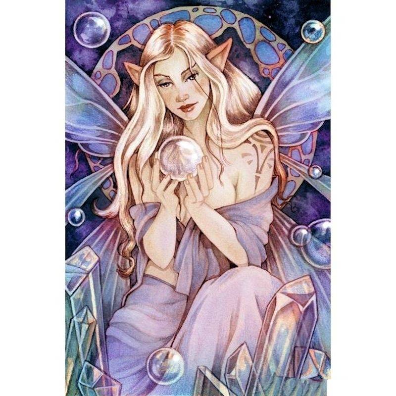 (image for) Clear Quartz Fairy Fantasy Art by Linda Ravenscroft