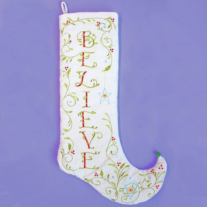 (image for) Believe Christmas Stocking by Patience Brewster