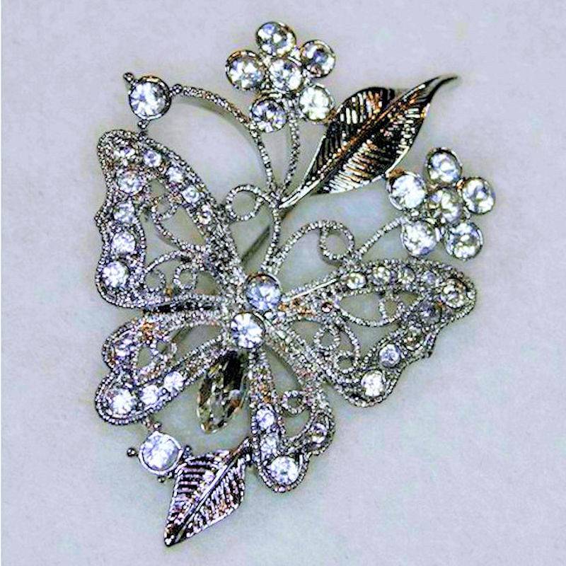 (image for) Butterfly Garden Crystal Brooch or Lapel Pin