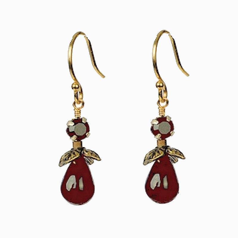 (image for) Garnet Drop Beaded Earrings by Robin Goodfellow