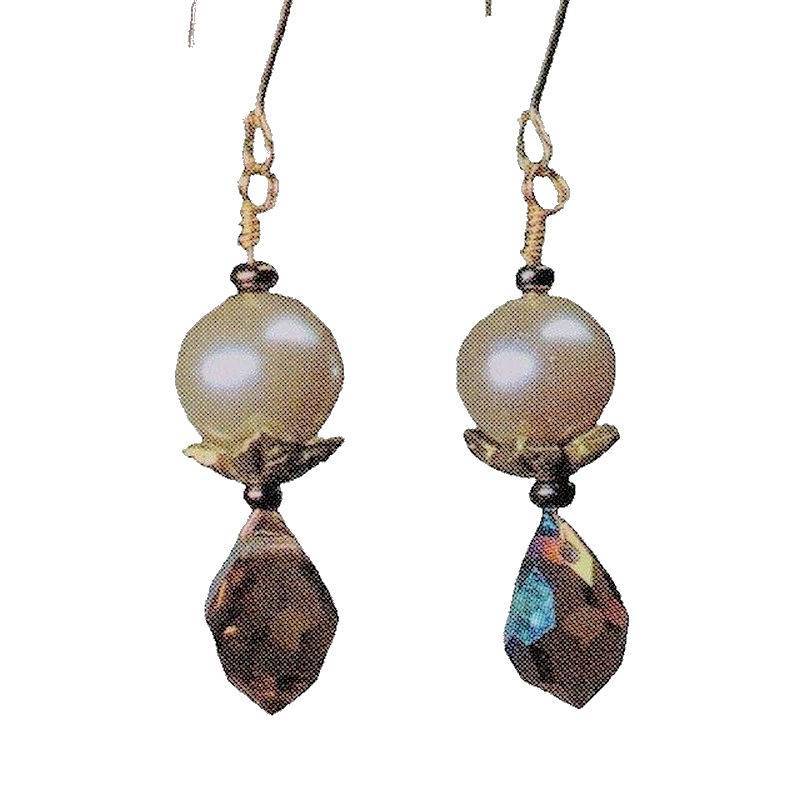 (image for) Genuine Pearl & Topaz Drop Chandelier Earrings