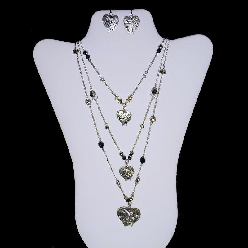 (image for) Fairy Love Extra Long Necklace & Earrings Jewelry Set