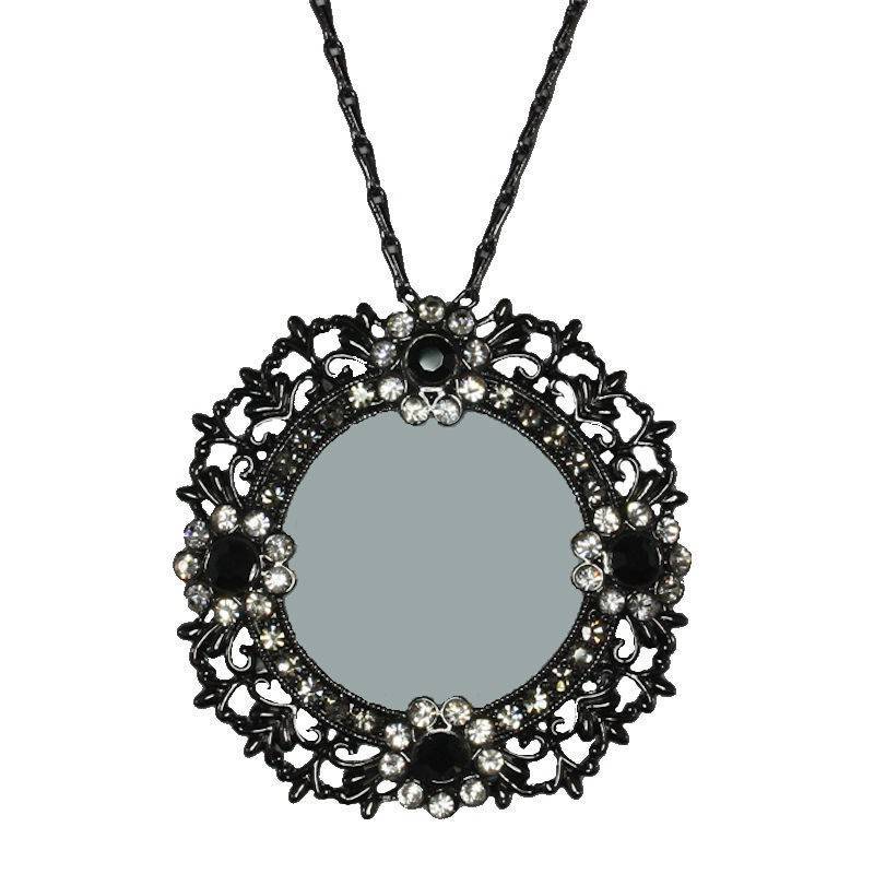 (image for) Black or Red Crystal Magnifying Glass Necklace