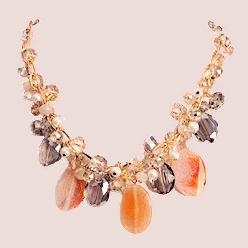 (image for) Gilded Gemstones Beaded Necklace