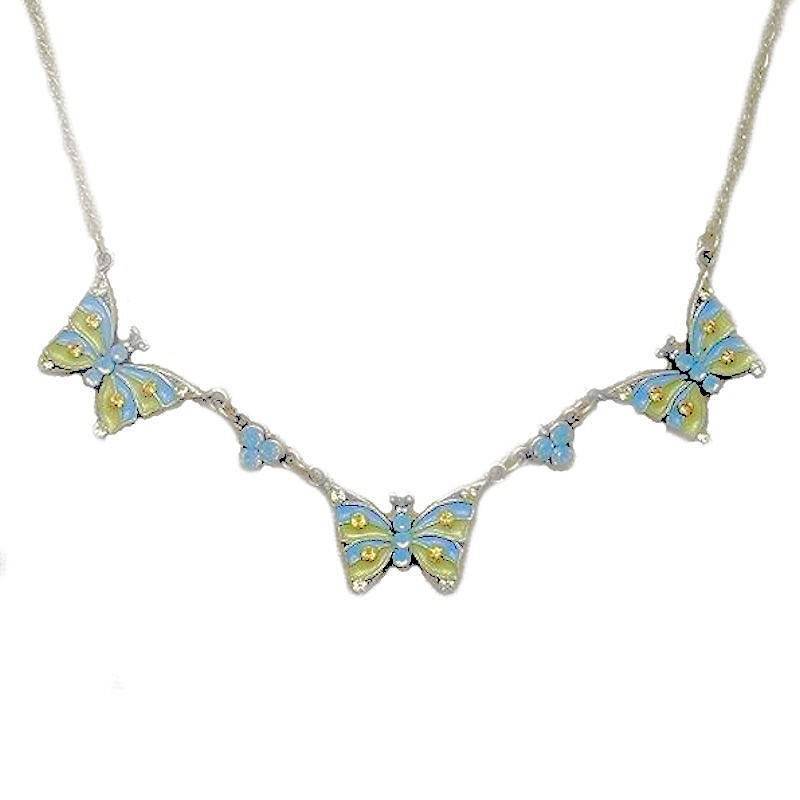 (image for) Butterfly Necklace with Opal Gemstones