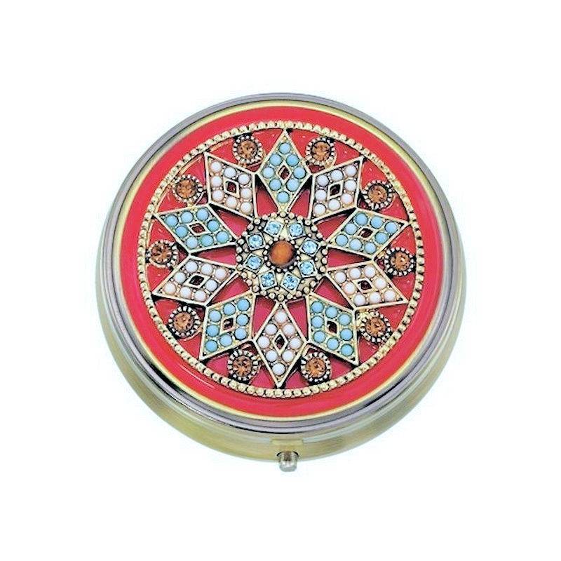 (image for) Moroccan Design Round Metal Pillbox by Spring Street Design
