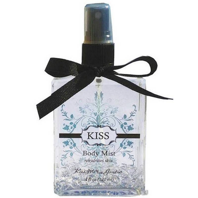 (image for) Body Mist with Crystals 4 oz Glass Spray Bottle Kiss Fragrance